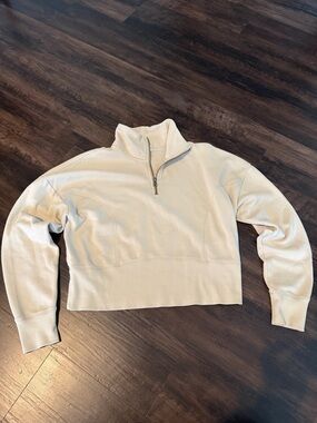 Universal Thread Cream Cropped Half-Zip Pullover